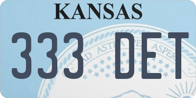 KS license plate 333DET