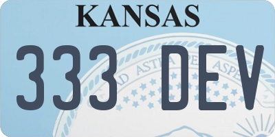 KS license plate 333DEV