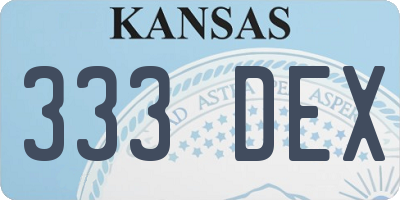 KS license plate 333DEX