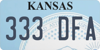 KS license plate 333DFA