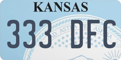 KS license plate 333DFC
