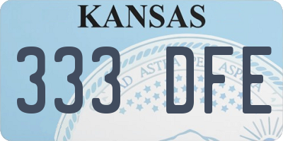 KS license plate 333DFE