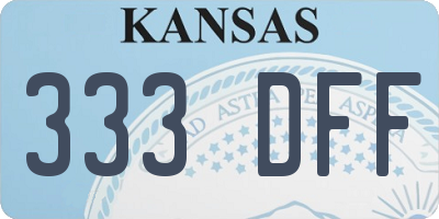 KS license plate 333DFF