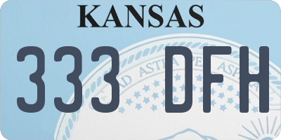 KS license plate 333DFH