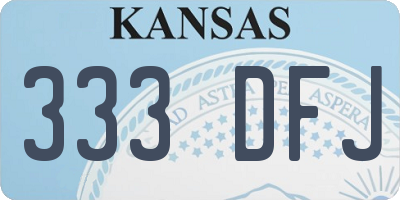 KS license plate 333DFJ