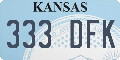 KS license plate 333DFK