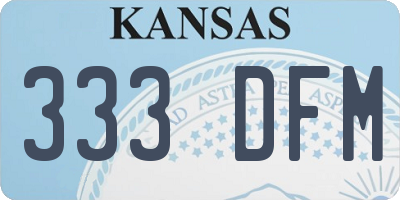 KS license plate 333DFM