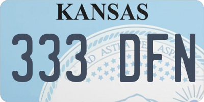 KS license plate 333DFN