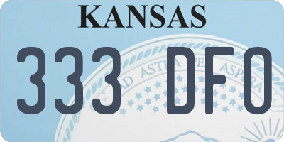 KS license plate 333DFO