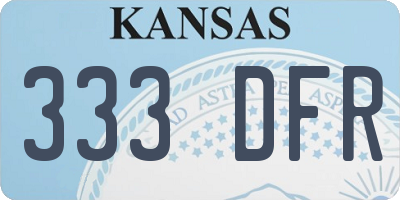 KS license plate 333DFR