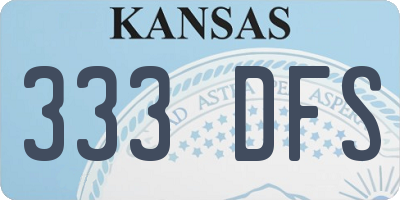 KS license plate 333DFS