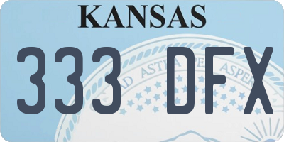 KS license plate 333DFX