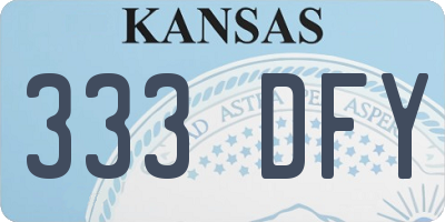KS license plate 333DFY