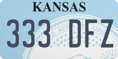 KS license plate 333DFZ