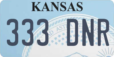 KS license plate 333DNR