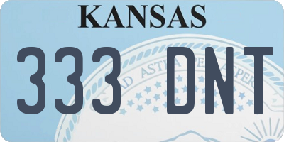 KS license plate 333DNT