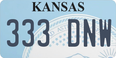 KS license plate 333DNW
