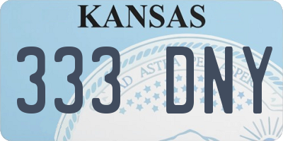 KS license plate 333DNY