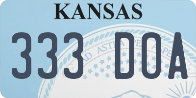 KS license plate 333DOA