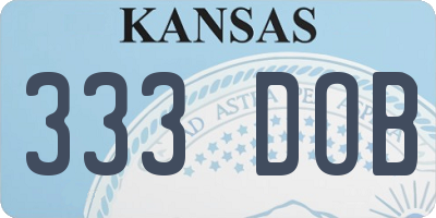 KS license plate 333DOB