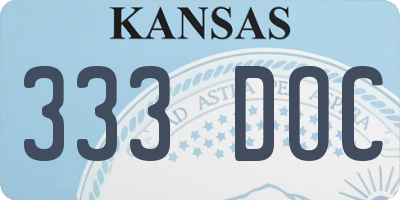 KS license plate 333DOC