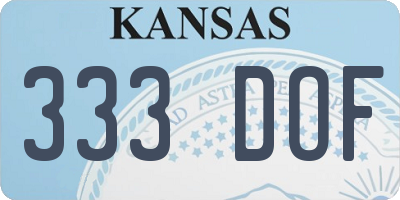 KS license plate 333DOF