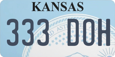 KS license plate 333DOH