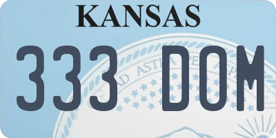 KS license plate 333DOM