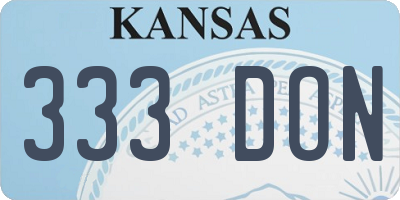 KS license plate 333DON