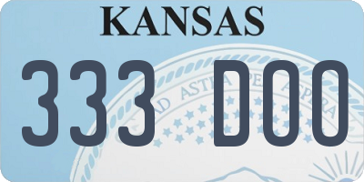 KS license plate 333DOO