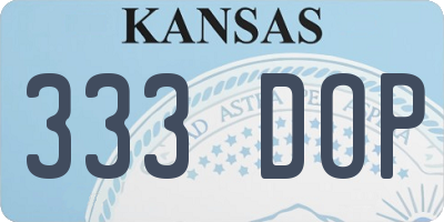 KS license plate 333DOP