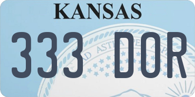 KS license plate 333DOR
