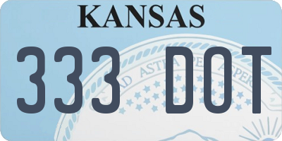 KS license plate 333DOT