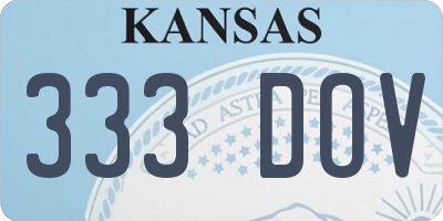 KS license plate 333DOV