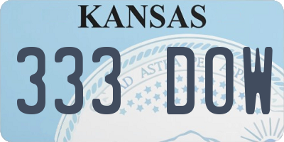 KS license plate 333DOW