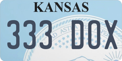 KS license plate 333DOX