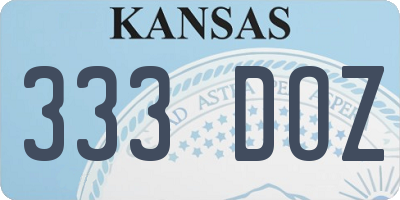 KS license plate 333DOZ