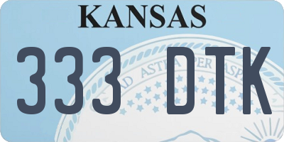 KS license plate 333DTK