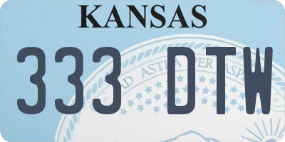 KS license plate 333DTW