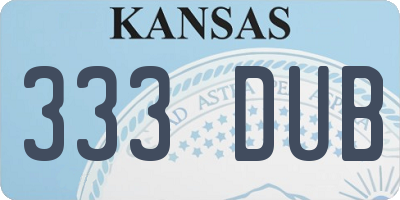 KS license plate 333DUB