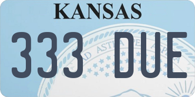 KS license plate 333DUE