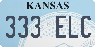 KS license plate 333ELC
