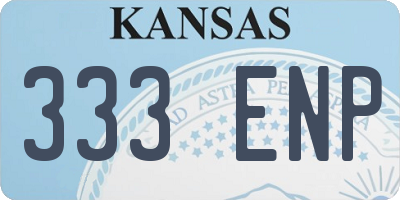 KS license plate 333ENP