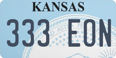 KS license plate 333EON