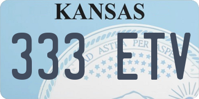 KS license plate 333ETV