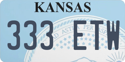 KS license plate 333ETW