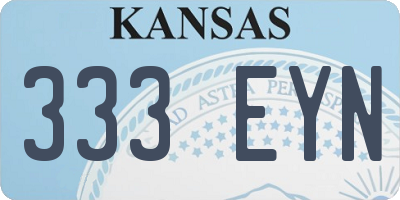 KS license plate 333EYN
