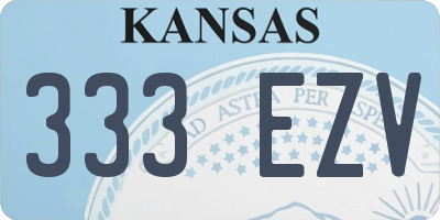 KS license plate 333EZV