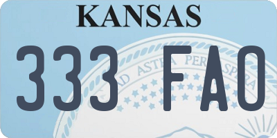KS license plate 333FAO