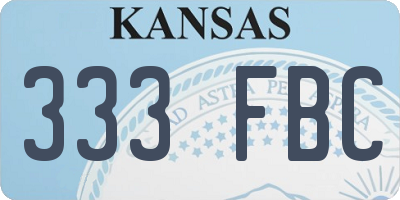 KS license plate 333FBC